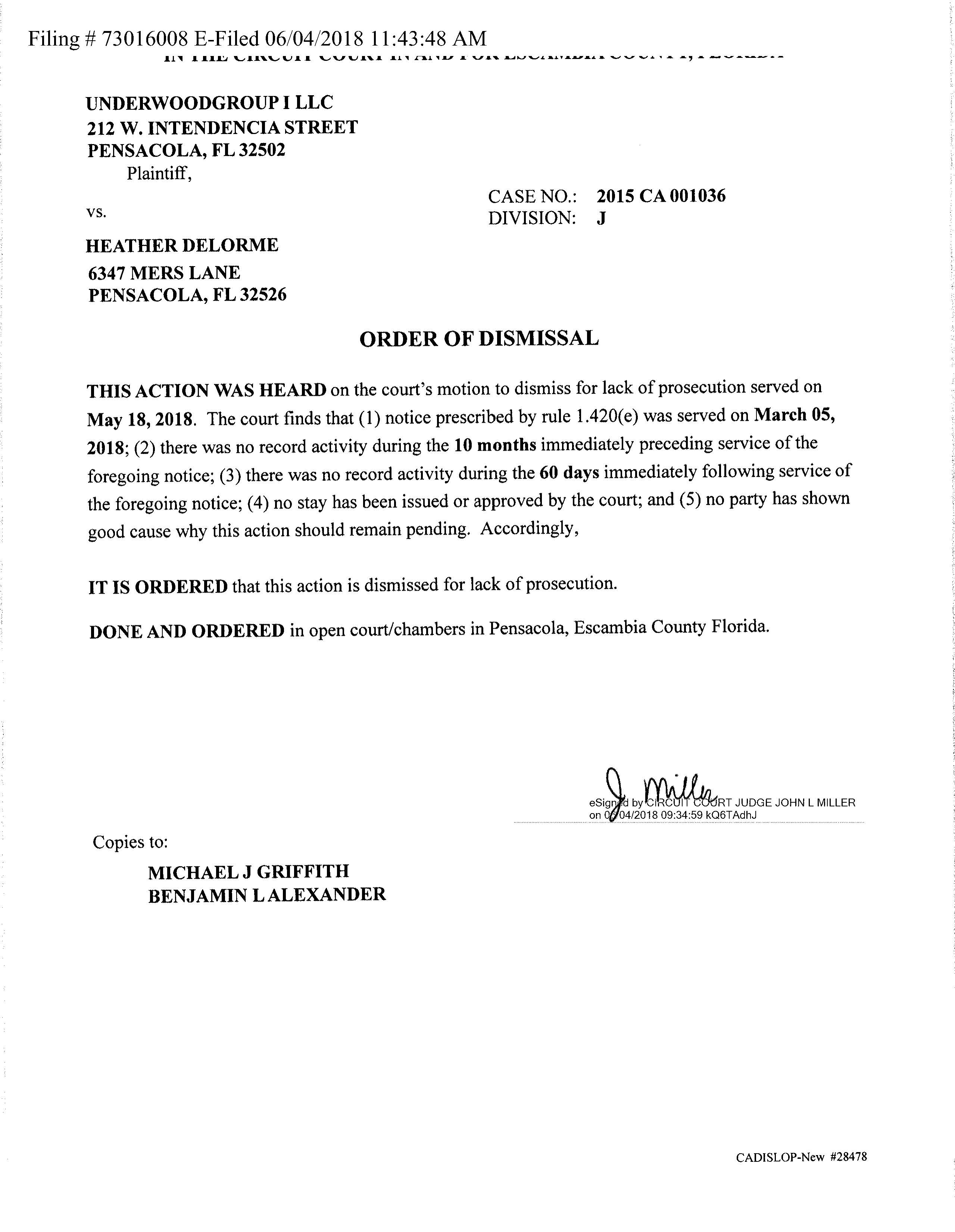 tanya civil dismissal